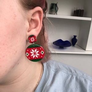 Christmas sweater stud earrings